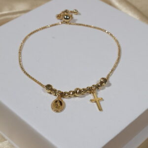 Pulso Franco Ajustable Rosario Dijes 3.40gr.