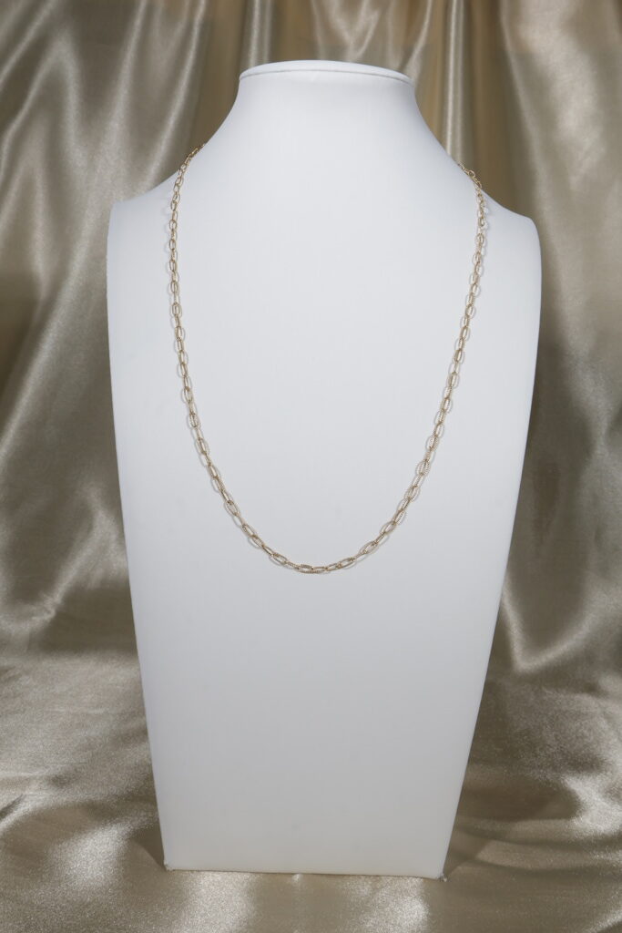 Cadena Cajon Rayado 4.8gr / 50cm / 2.5mm Oro Amarillo. - Image 2