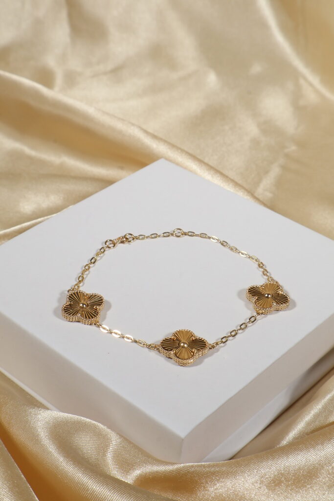 Pulso Aro Seguido Trebol 7.9gr / 17cm-19cm / 1.7mm Oro Amarillo Nac.Esp. 18K. - Image 2