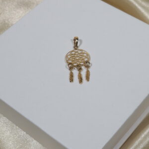 Dije Atrapasueños 1.55gr / 3.5cm / Liso Oro Amarillo 18K.